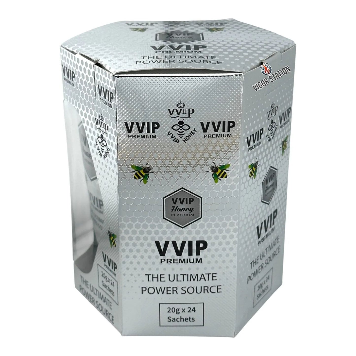 VVIP Honey Platinum Premium Energy & Vitality Honey Sachets (24 Pack)