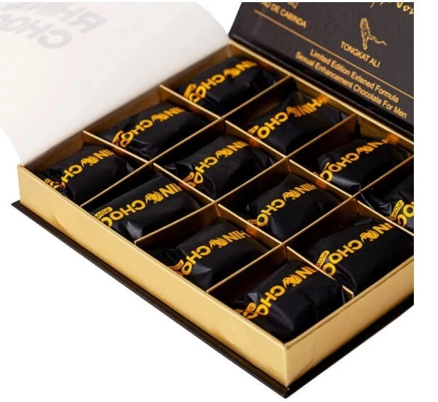 Rhino-Choco Extra Strength Dark Chocolate for Men-Pack of 12(10g each)