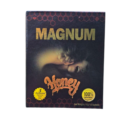 Magnum Gold Honey – 15g Sachet | 12-Pack Display