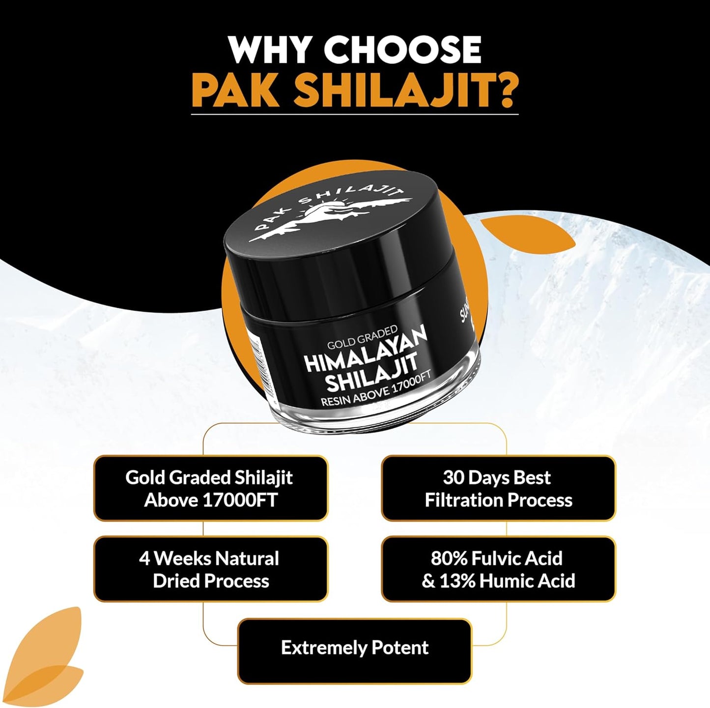Pure Himalayan Shilajit Resin 45 Days Sun Dried & Gold Graded Shilajit Above 17000FT | Purified & Organic, 85 Plus Natural Minerals, Rich in Fulvic & Humic Acid for Men & Womens (15Gram)
