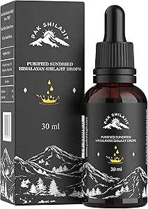 PakShilajit® Sun Dried Himalayan Shilajit Liquid Drops, Most Premium & Organic Gold Graded Shilajit Drops Above 17000FT (30ML Pack), Rich in Fulvic Acid Humic Acid Natural Supplement