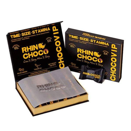 Rhino-Choco Extra Strength Dark Chocolate for Men-Pack of 12(10g each)