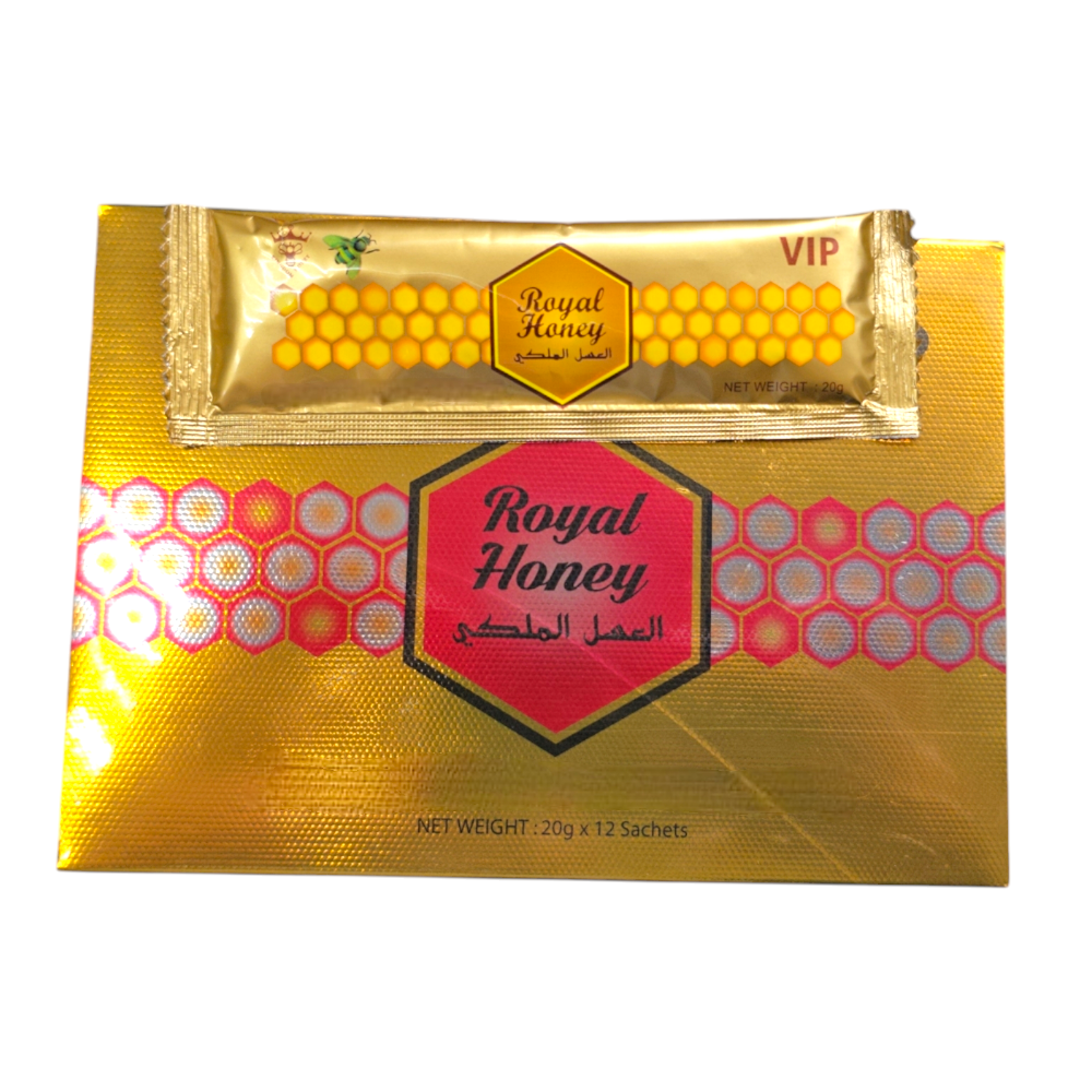 Royal Honey VIP-Halal – 12 Sachets x 20g | Premium Natural Energy Booster for Men