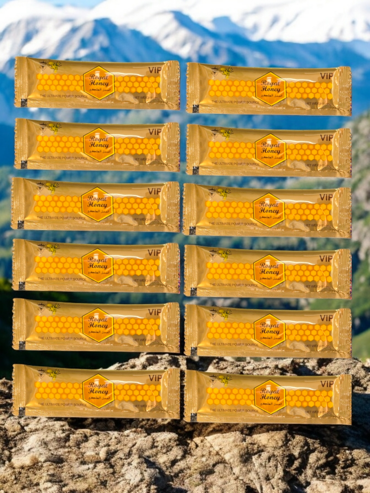 Royal Honey VIP-Halal – 12 Sachets x 20g | Premium Natural Energy Booster for Men