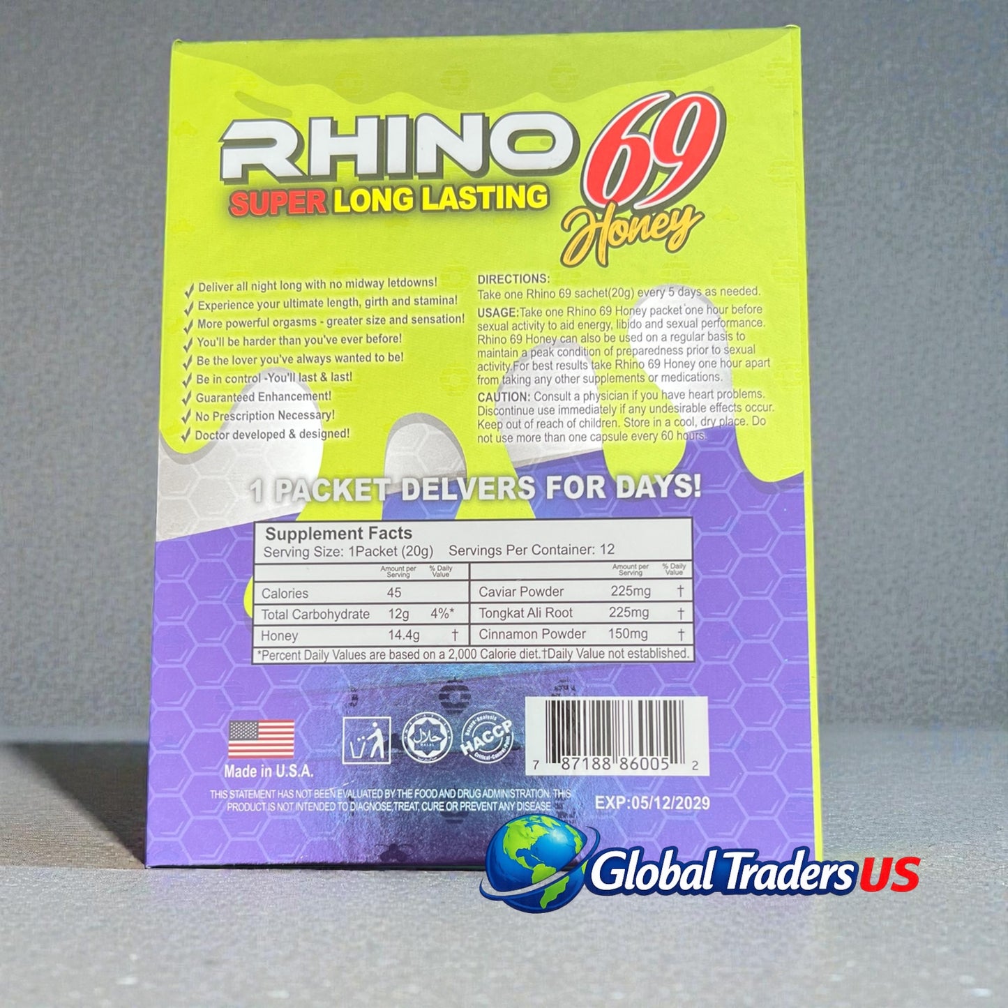 Rhino 69 Honey – Super Long Lasting Male Performance Booster | All-Day Energy & Stamina