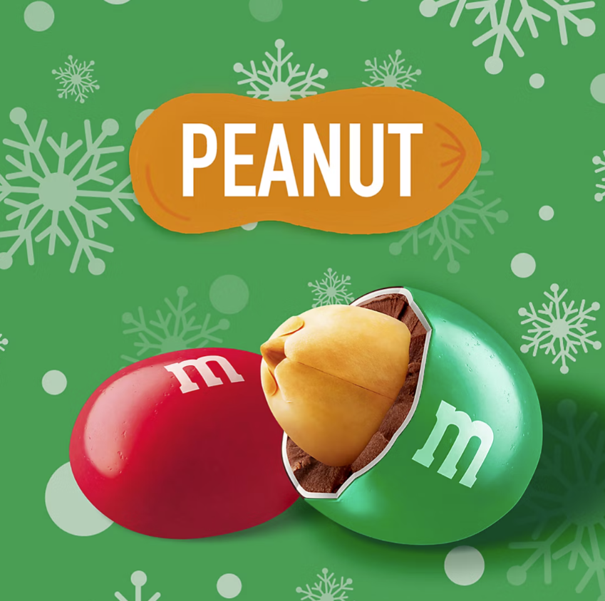 M&M's Holiday Mix Candy Bulk Jar, Peanut Chocolate Candy, 55 oz.