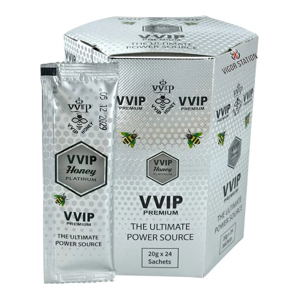 VVIP Honey Platinum Premium Energy & Vitality Honey Sachets (24 Pack)