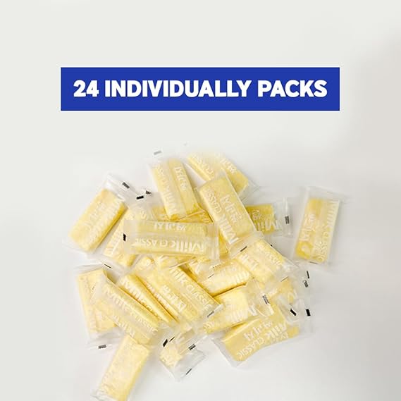 [BOX OF LIFE] Korean Snack Box – Milk Classic Rice Snacks 240g (8.47 oz) / 0.35 oz x 24 Packs + Instant Coffee Sticks (2 of Each Flavor - Maxim Original, Maxim Mocha Gold) | Bonus Cheese & Banana Flavored Crackers Inside